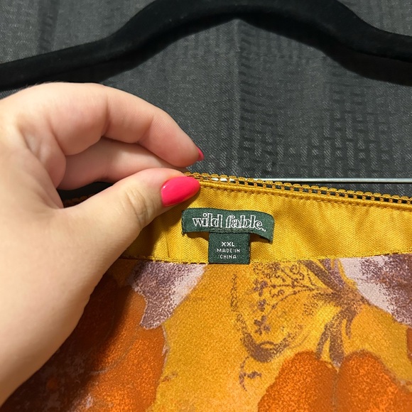 NEW Wild Fable- Target Brand Gold Floral Mini Skirt Women’s Size XXL - Picture 3 of 7